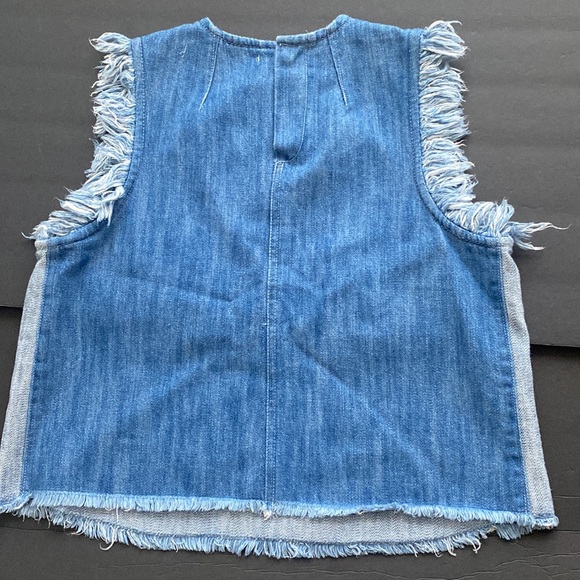 Rachel Rachel Roy Tops Rachel Roy Frilled Sleeveless Denim Top Size M - Picture 9 of 10